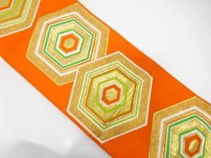 アンティーク　重ね亀甲模様織り出し子供帯（材料）